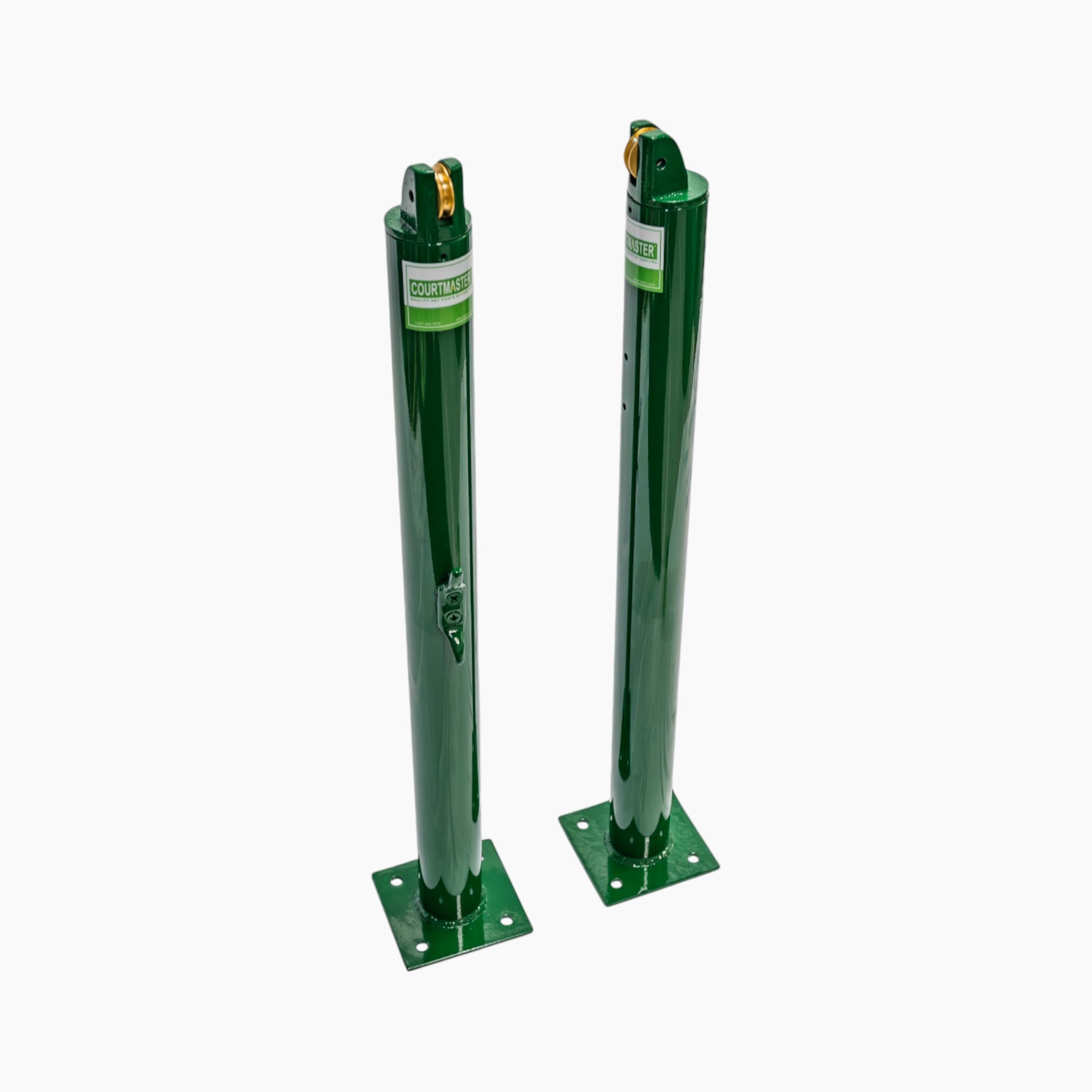 Surface Mount Pickleball Posts diagonal in green