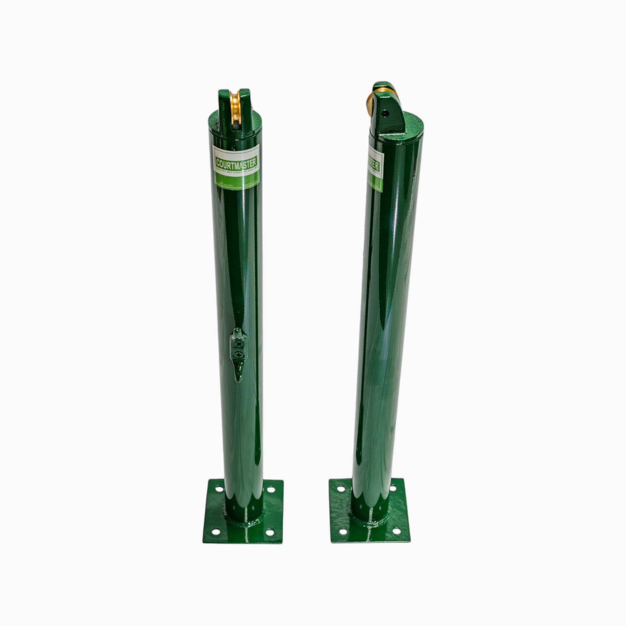 Surface Mount Pickleball Posts center in green