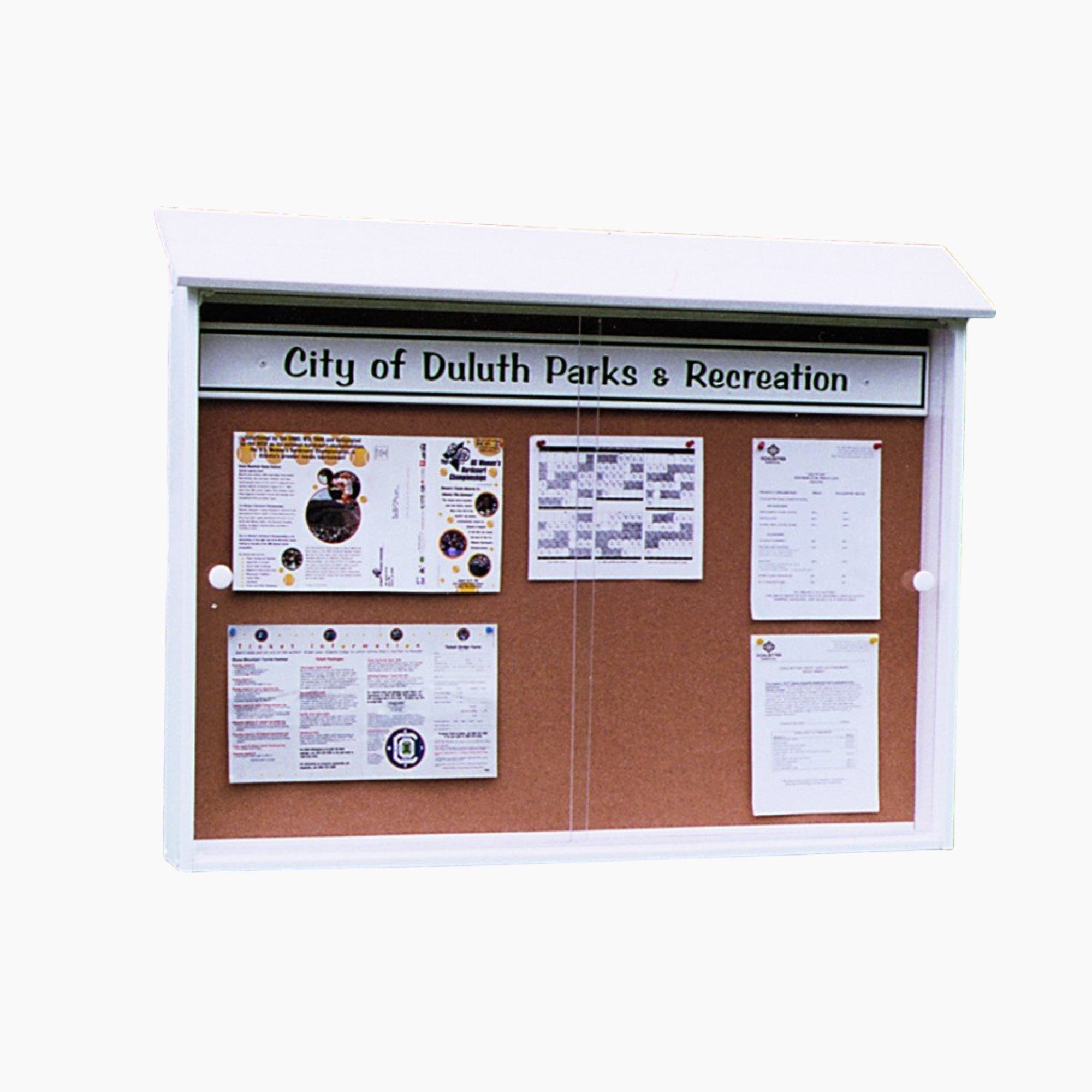 The Outpost Message Center with Acrylic Doors for newsletters and paper notices