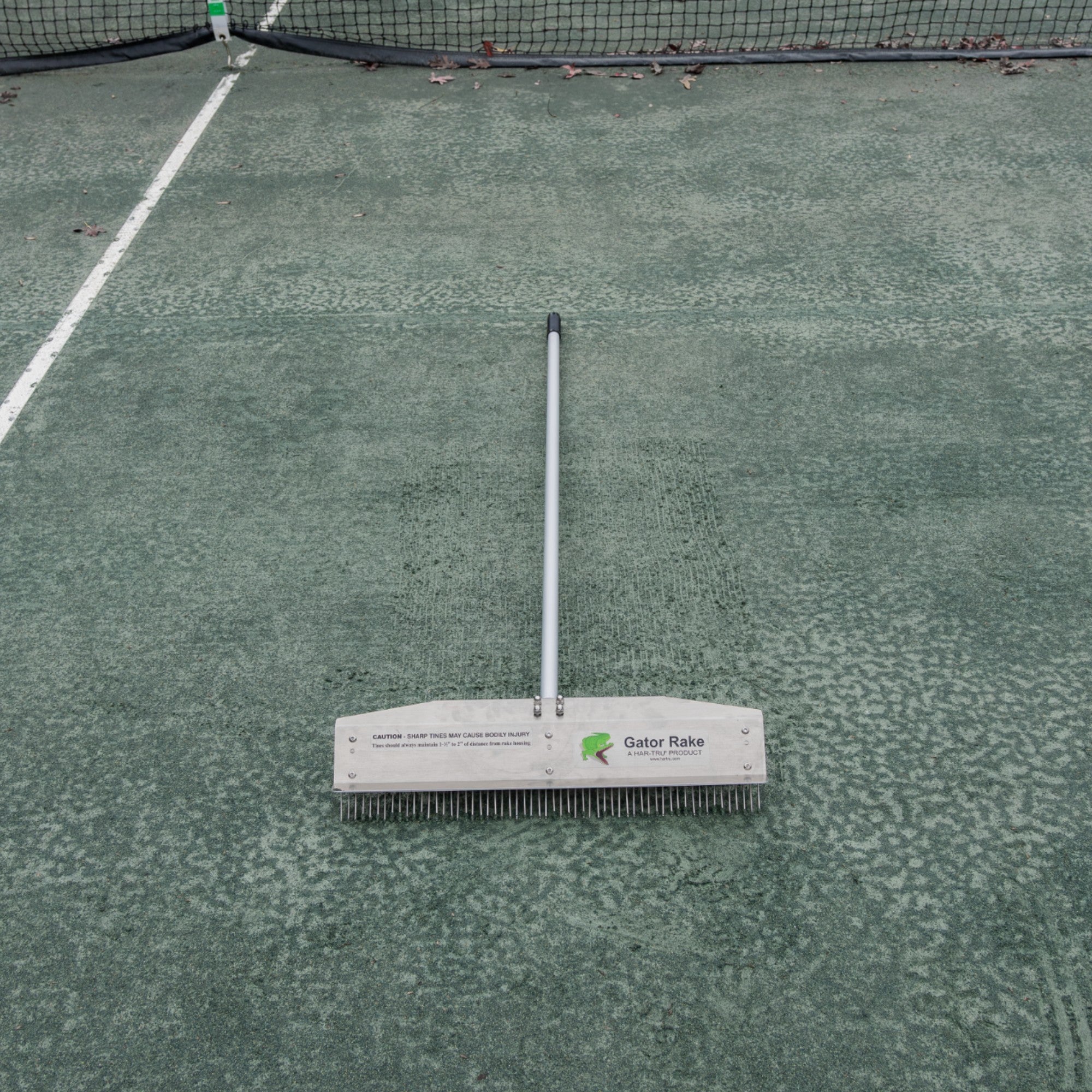 The Agitator 24" Hand Model Gator Rake for refreshing tennis courts lifestyle