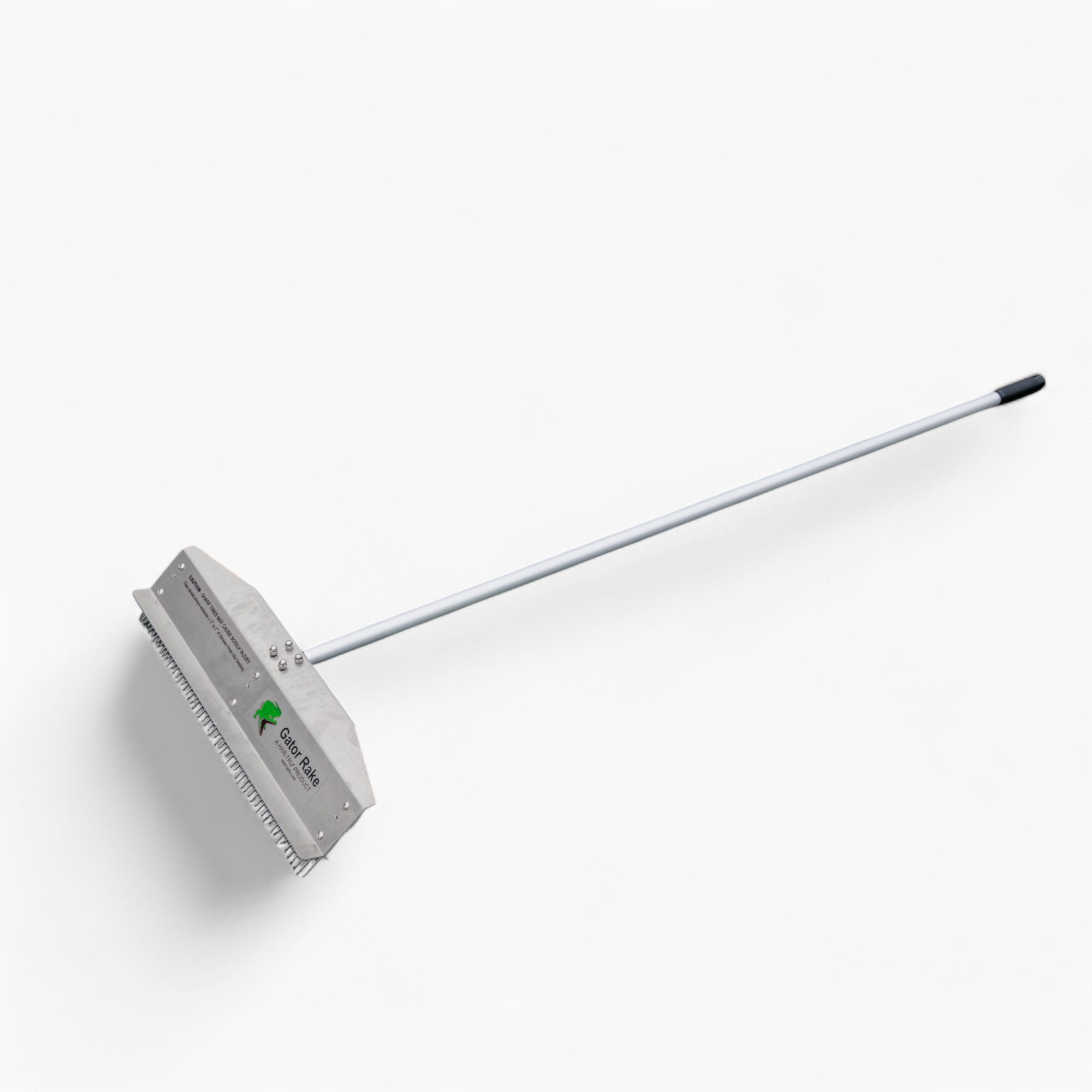 The Agitator 24" Hand Model Gator Rake for refreshing tennis courts