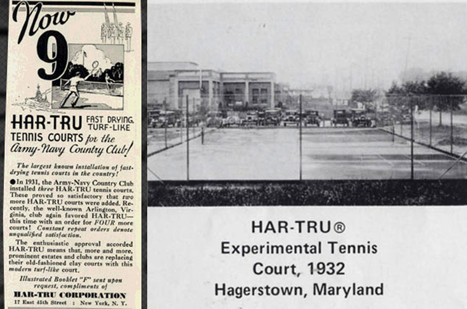 har-tru newspaper ad from 1930s