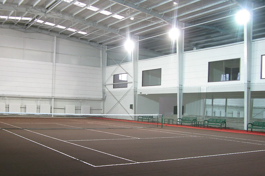 indoor lighting at tennis club