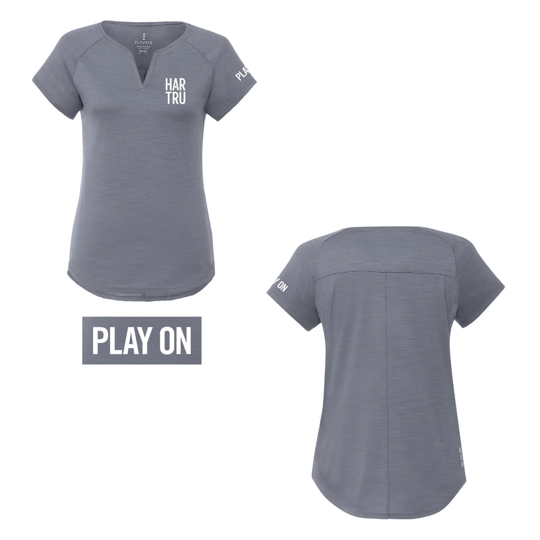 Har-Tru Women's V-Neck Performance Shirt in gray