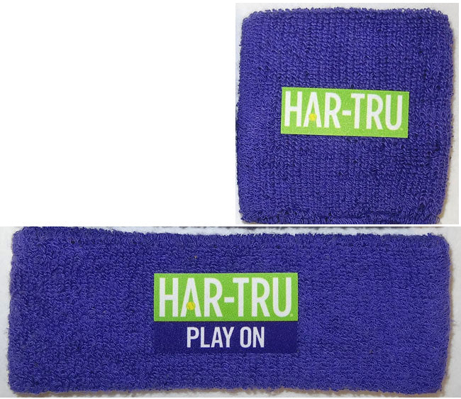 har-tru headband and wrist band set in purple